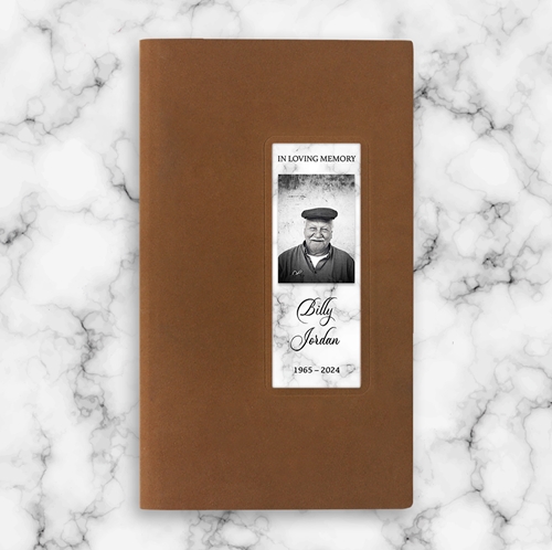 Picture of White Marble Guest Book - Brown