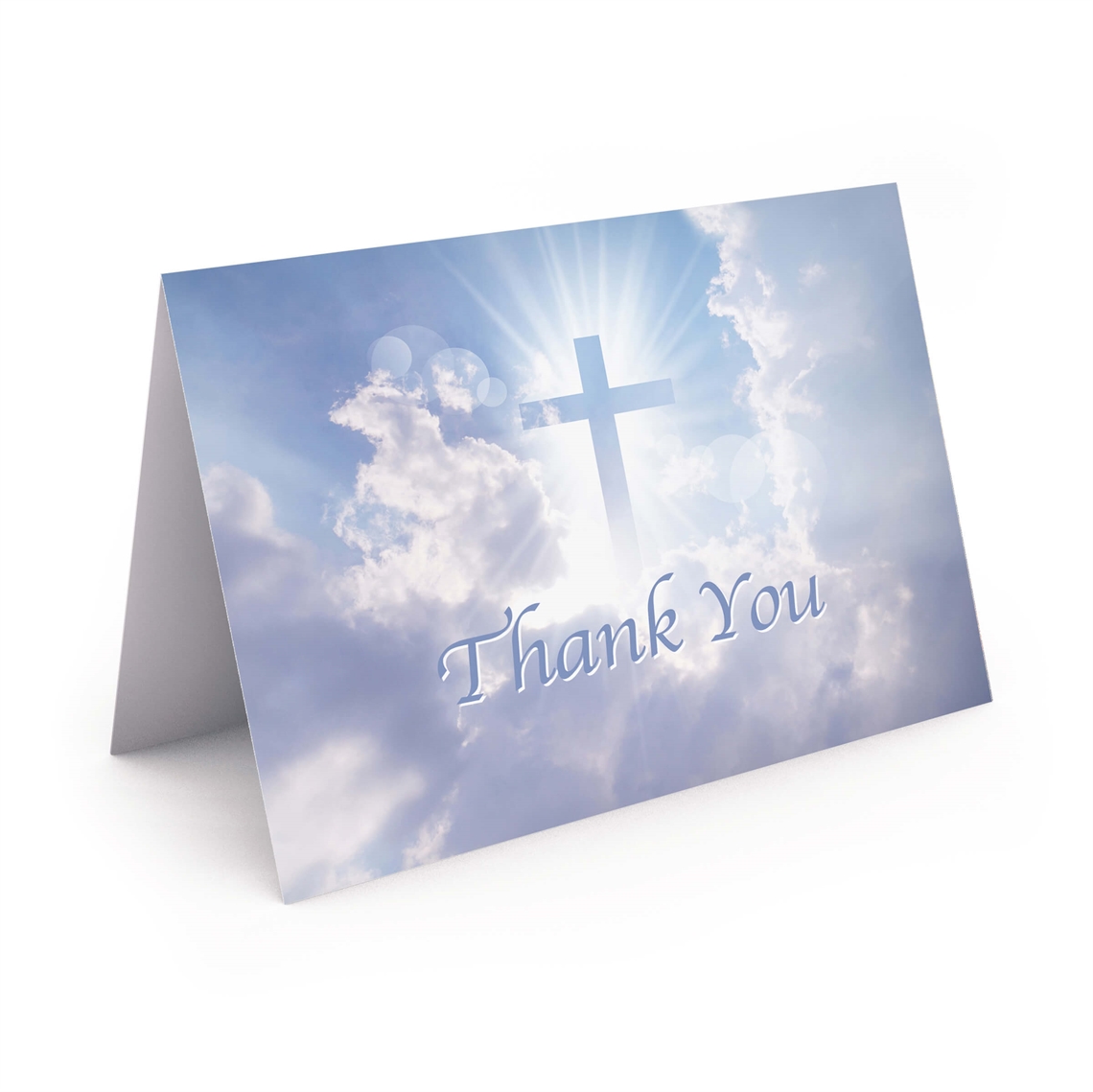 Show details for Cross in Clouds Thank You Card