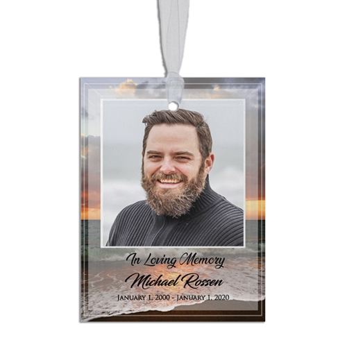 Show details for Ocean Sunset Rectangle Ornament