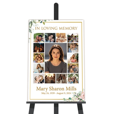 Show details for Floral Collage Funeral Poster
