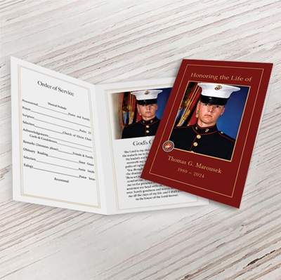 Show details for US Marines Funeral Program