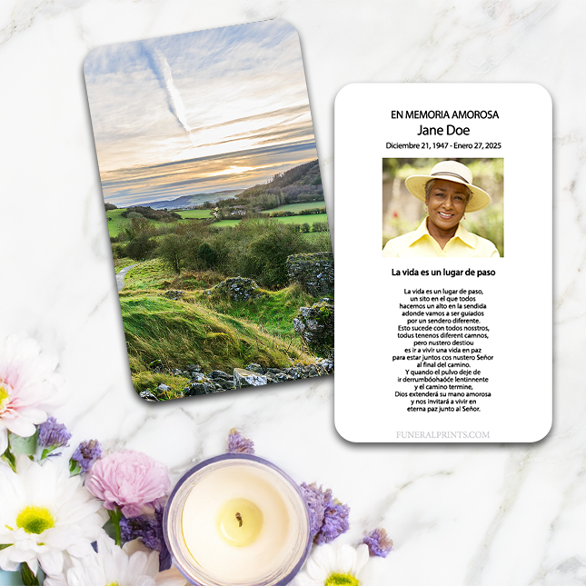 Show details for XX Irish Landscape Spanish Prayer Card