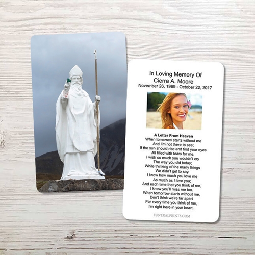 Show details for Saint Patrick Statue Memorial Card 