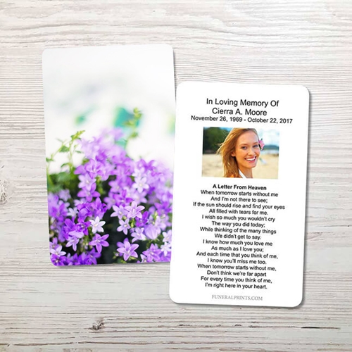 Show details for Soft Lavender Memorial Card