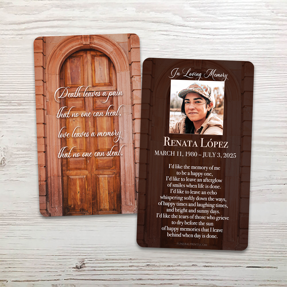 Show details for Door English Memorial Card