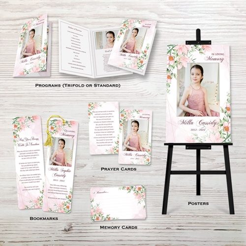 Picture of Pink Gold Floral Memorial Package