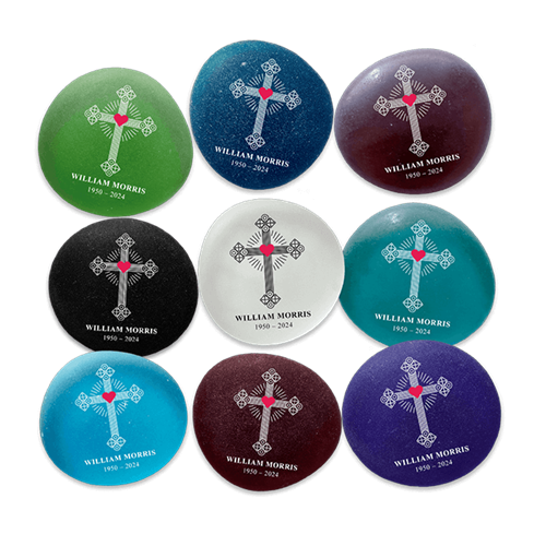 Show details for Frosted Cross Assortment Memorial Magnets