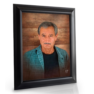 Show details for Framed Memorial Portrait - Rustic Canvas Lifescapes Background
