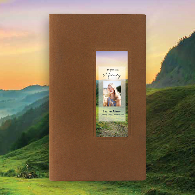 Show details for Mountain Rainbow Guest Book - Brown
