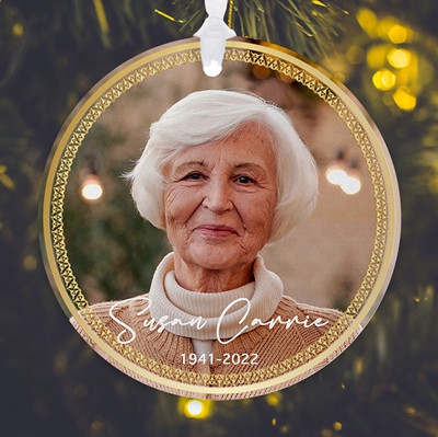 Show details for Gold Border Circle Ornament