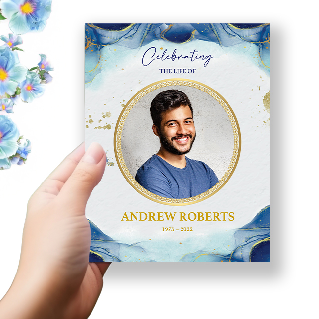 Show details for Blue Marble Funeral Program 