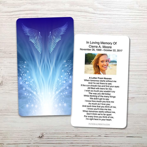 Show details for Angel Wings Memorial Card