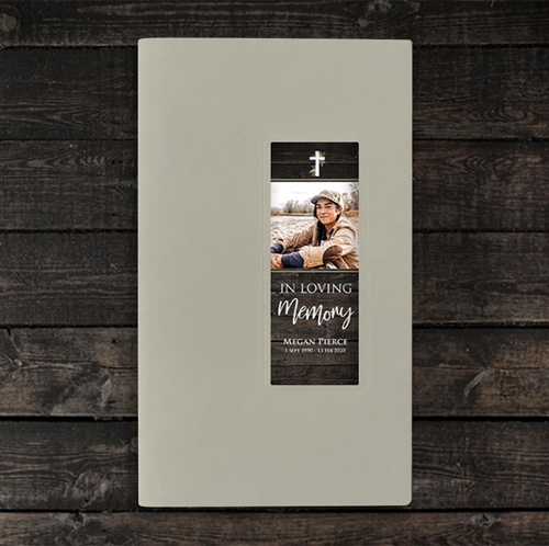 Show details for Rustic Religious Guest Book - Gray