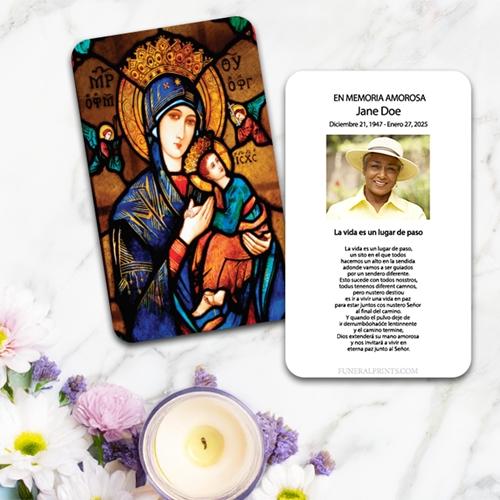 Show details for Our Lady Spanish Prayer Card