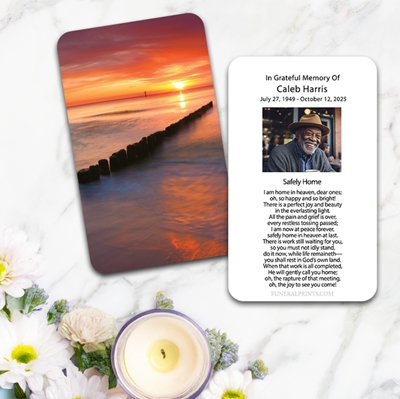 Show details for Sunset Bay Large Memorial Card (3" x 4.75")