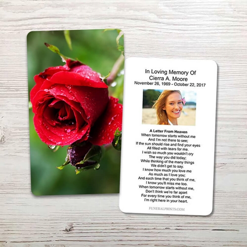 Show details for Red Rose Memorial Card