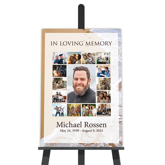 Show details for Foot Prints Collage Funeral Poster