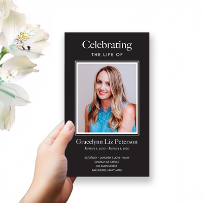 Show details for Modern Black Trifold Program 