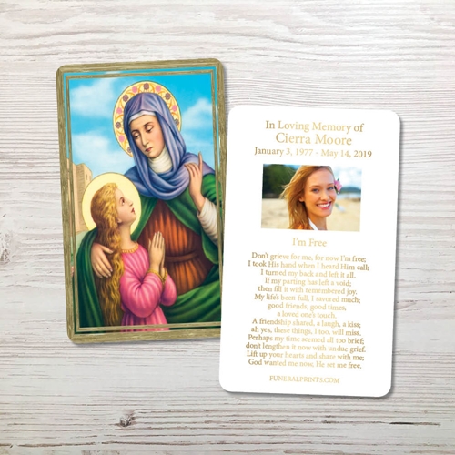 Picture of St. Anne Gold Foil Memorial Card