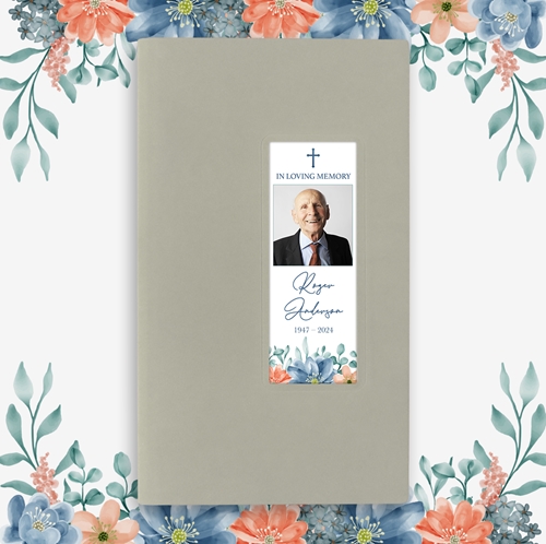 Picture of Multi Floral Religious Guest Book - Gray
