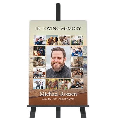 Show details for Sunset Scenery Collage Funeral Poster
