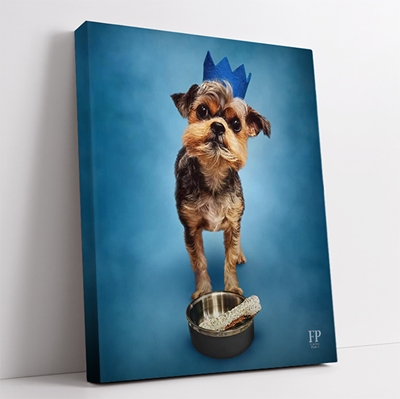 Show details for Wrapped Canvas Memorial Portrait - Beloved Dog with Choice of Backgrounds