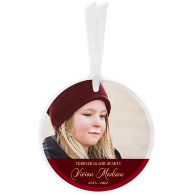 Show details for Red Border Circle Ornament