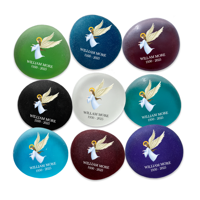 Show details for Multicolor Frosted Assortment Blue Angel Memorial Stone