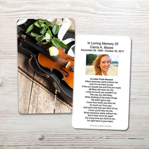 Show details for Violin Memorial Card