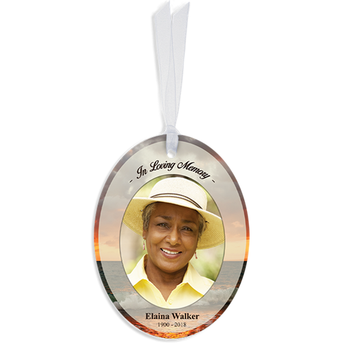 Show details for Ocean Sunset Oval Ornaments
