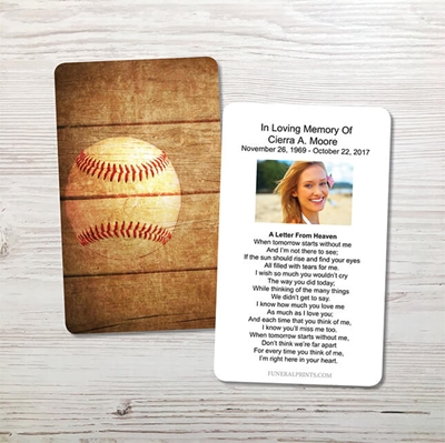 Picture of Baseball Memorial Card