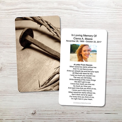 Show details for Crown and Nail Memorial Card