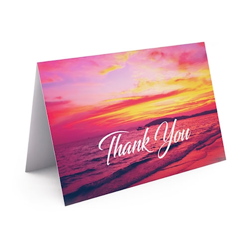 Show details for Pink Sunset Thank You Card