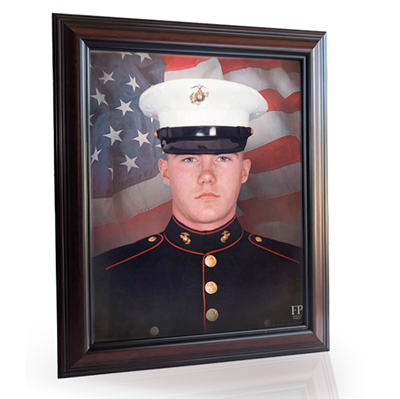 Show details for Framed Memorial Portrait - Hero Flag Studio Background