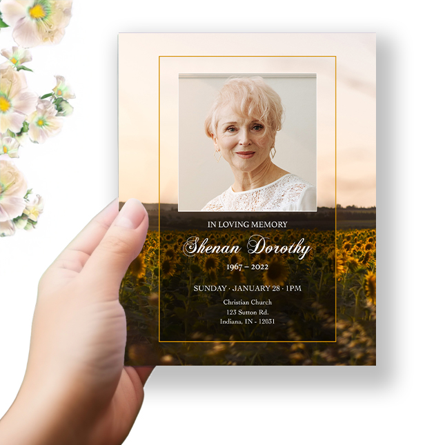 Show details for Sunflower Funeral Program 