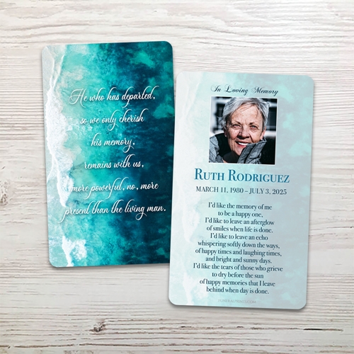 Show details for Beach English Memorial Card