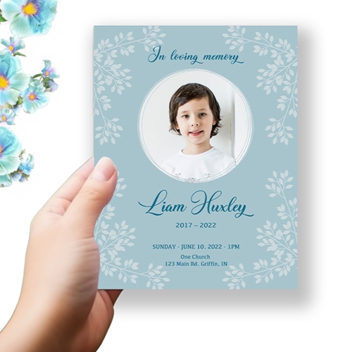 Show details for Leaves Silhouette Funeral Program 