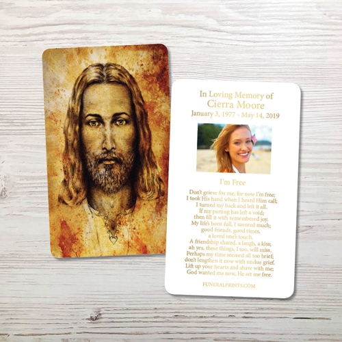 Picture of Jesus Gold Foil Memorial Card