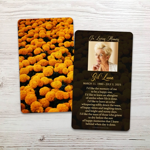 Show details for Marigold Fields Memorial Card