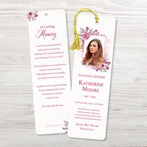 Show details for Pink Floral Bookmark