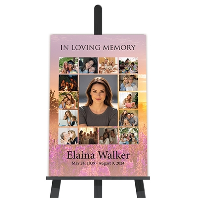 Show details for Purple Fields Collage Funeral Poster