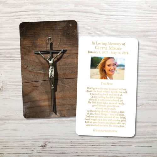 Picture of Crucifix Gold Foil Memorial Card