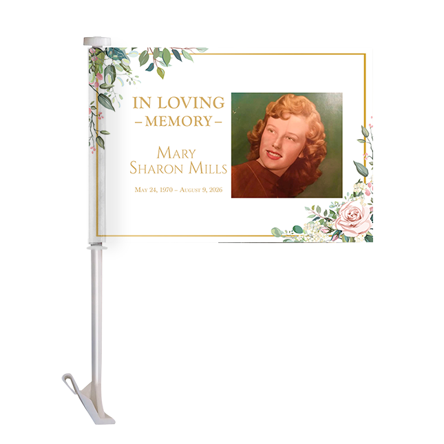 Show details for Floral Car Flag