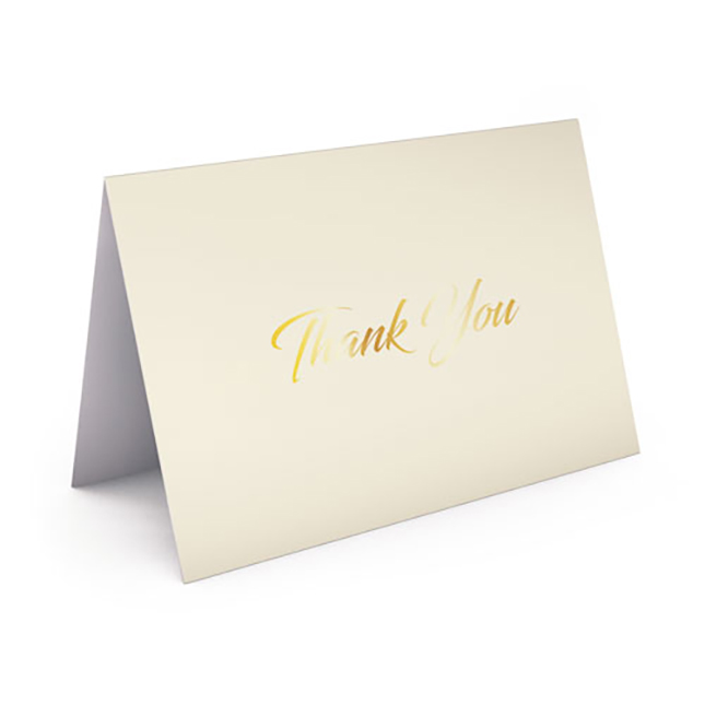 Show details for Cream Card with Gold Foil Thank You Card