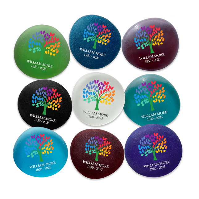 Show details for Multicolor Frosted Assortment Tree of Life Memorial Stone
