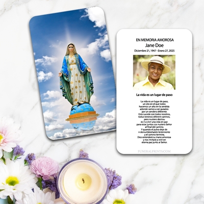 Show details for Virgin Mary Spanish Prayer Card