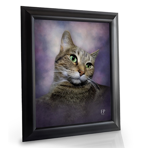 Show details for Framed Memorial Portrait - Curious Cat with Studio Background Show details for Framed Memorial Portrait - Curious Cat with Studio Background