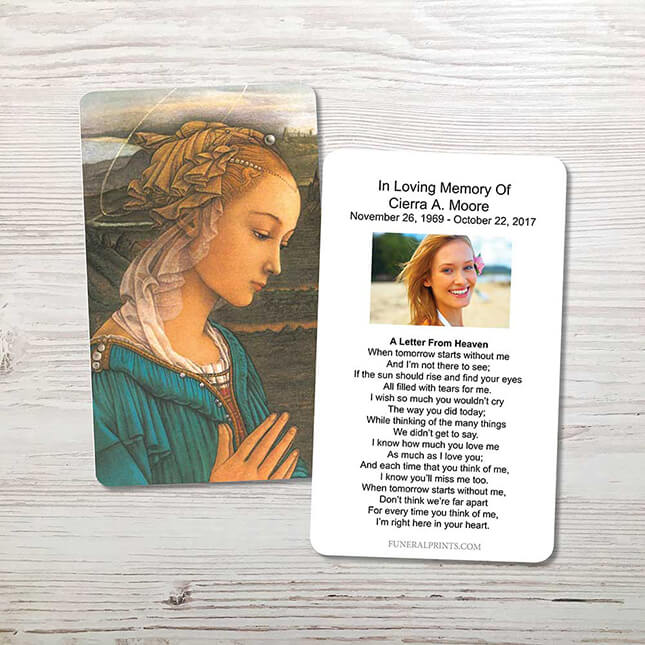 Show details for Mary 2 Memorial Card