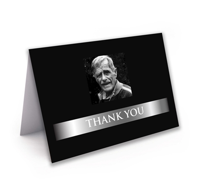 Show details for Black Silver Classic Thank You Card 