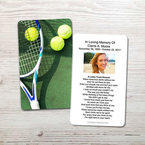 Show details for Tennis Memorial Card